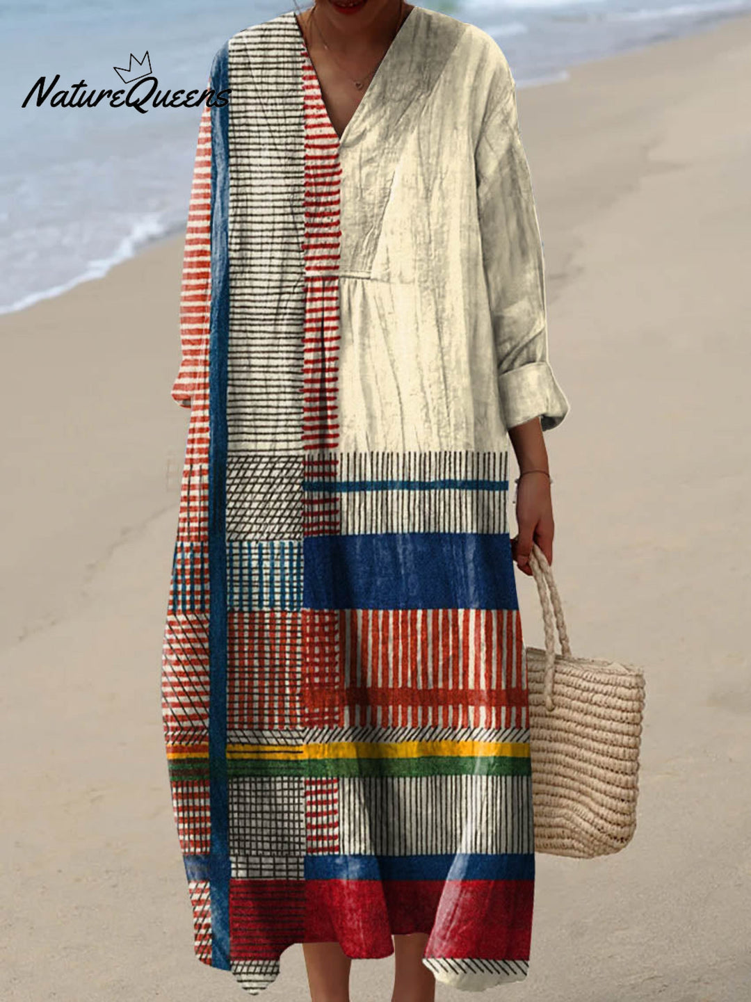 Aslaug® | Luxe Patchwork Midi Kjole