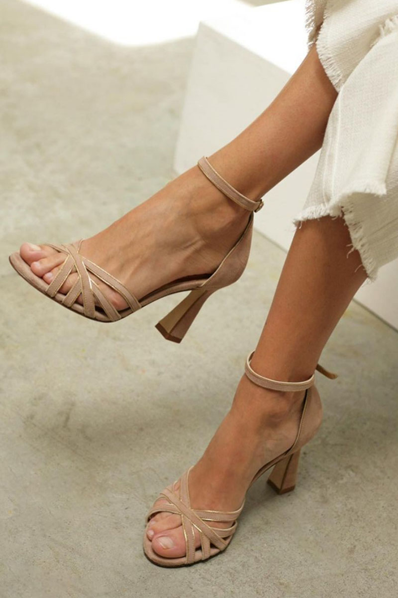 Serena™| Patchwork Sandaler med smal hæl