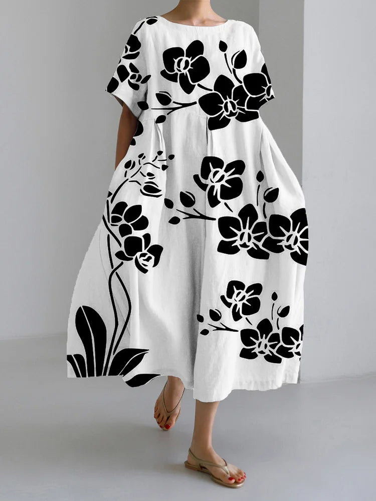 KIRSTEN® | Elegant Blomstret Kjole til Enhver Anledning med Svævende Stil og Komfort