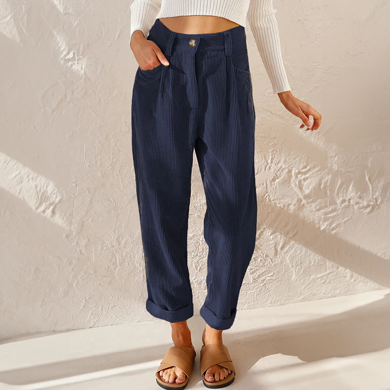 Maj® | KOMFORTABLE HØJTALEDE CORDUROYPANTS