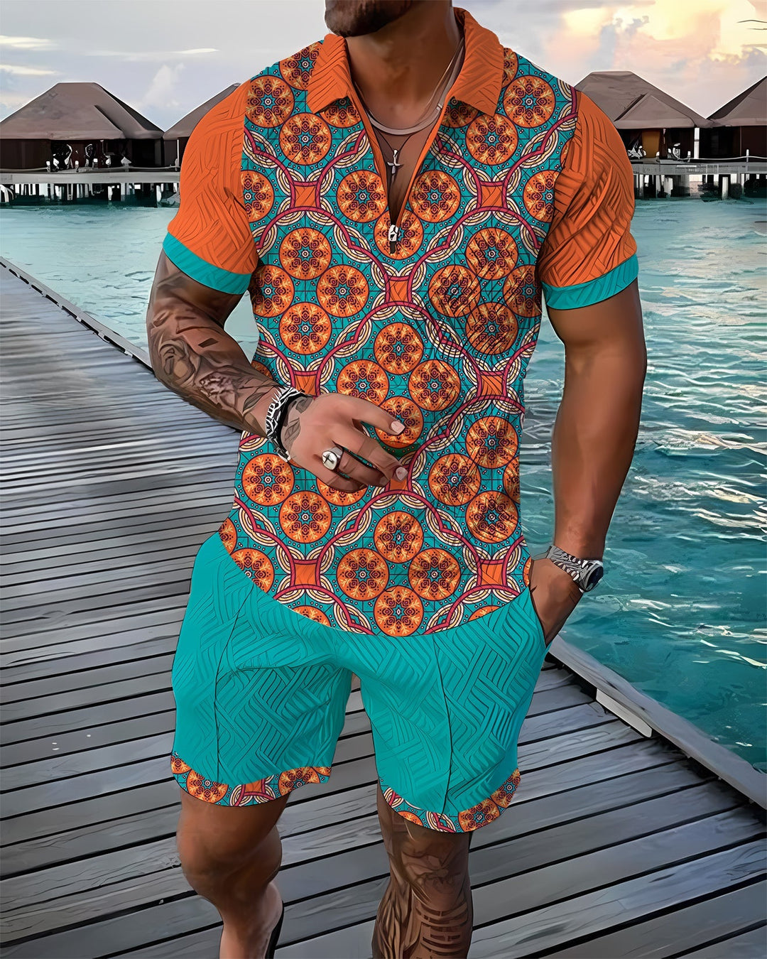 Gorm® | Azure Poloshirt & Shorts Sæt