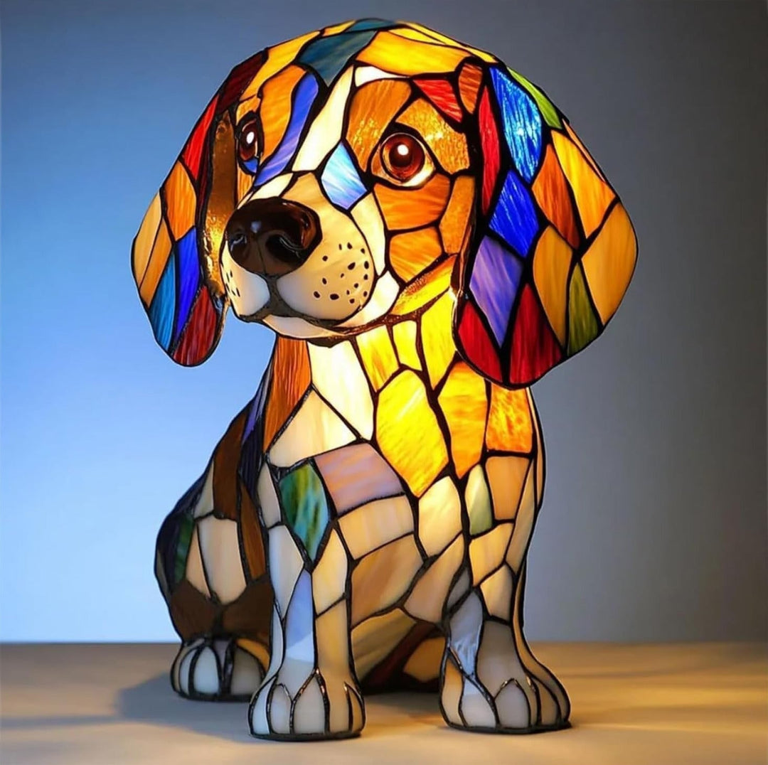Alma® | Magisk lampe til hunde i farvet glas