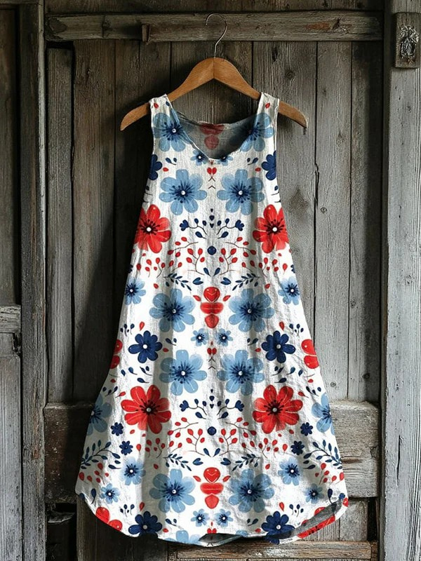 Karla® | Vintage løs blomstret Tankkjole