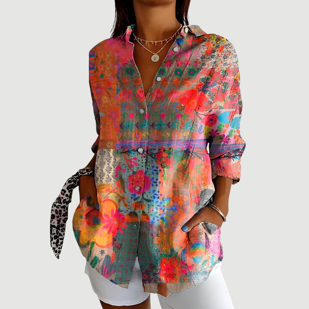 Liva® | Bluse med farverigt design