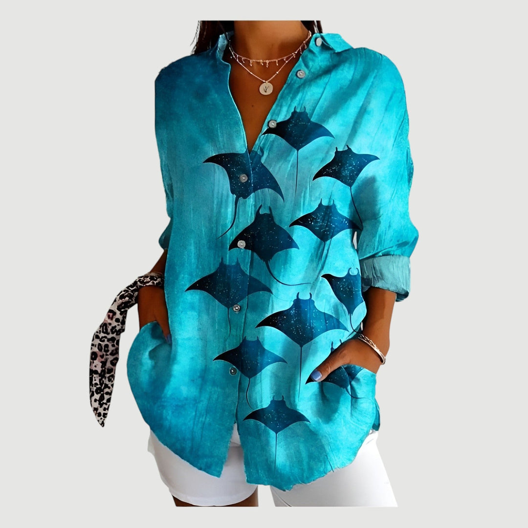 Juna® | Bluse med farverigt design