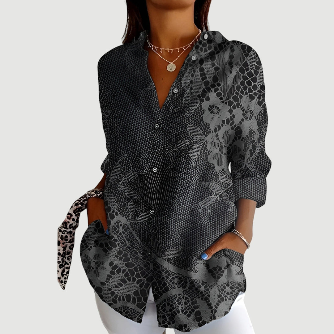 Vibe® | Bluse med farverigt design