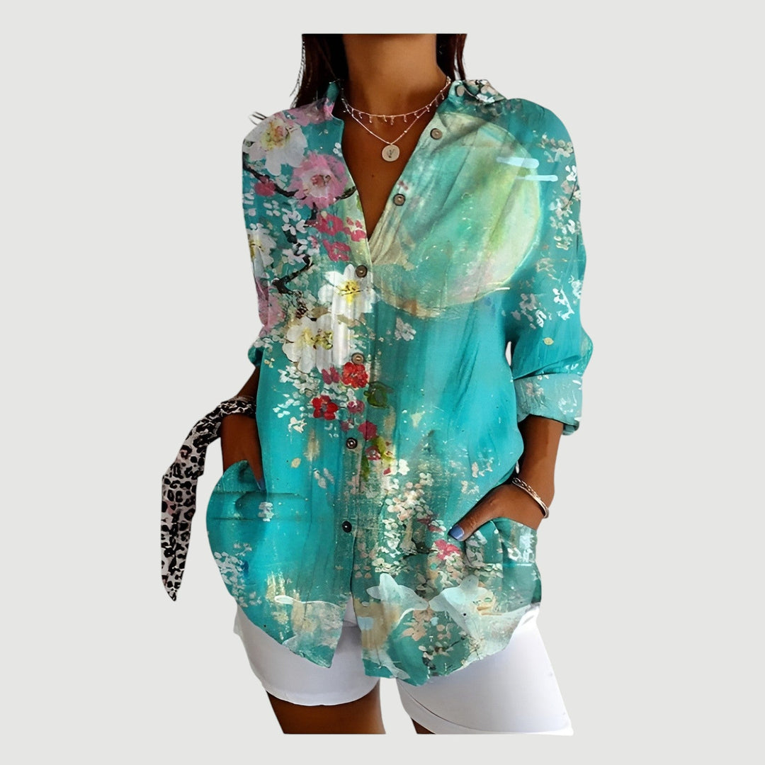 Ragnhild® | Bluse med farverigt design