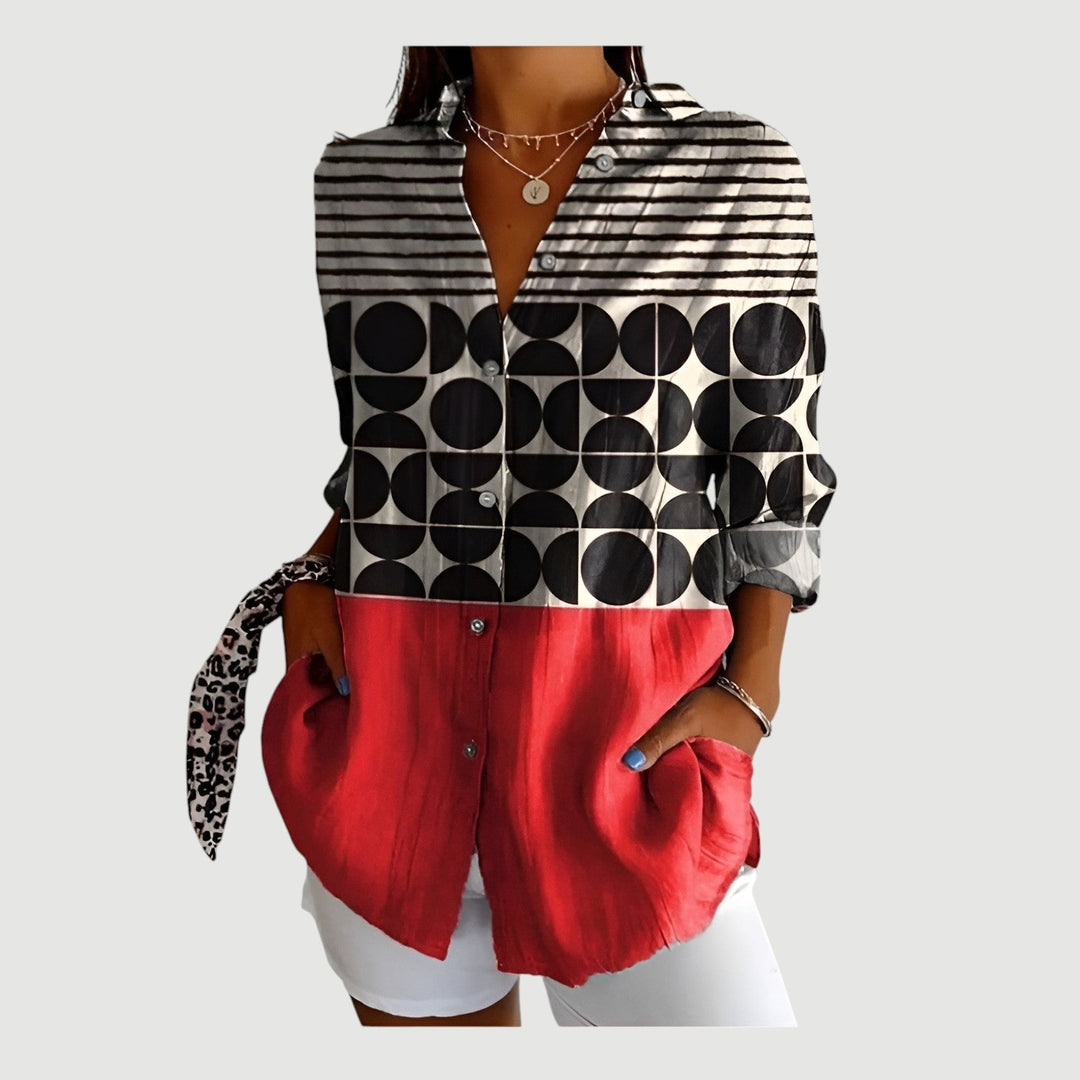 Lærke® | Bluse med farverigt design