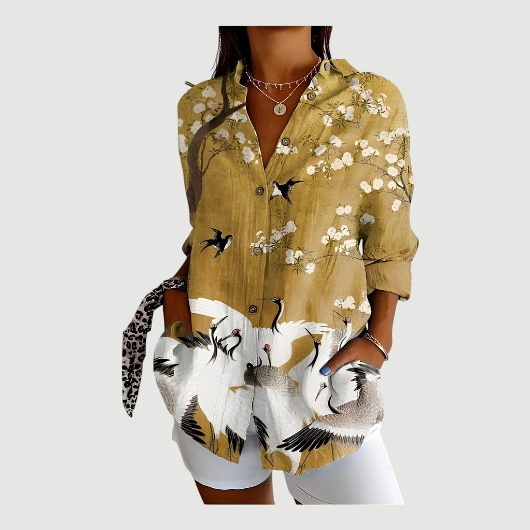 Benedicte® | Bluse med farverigt design