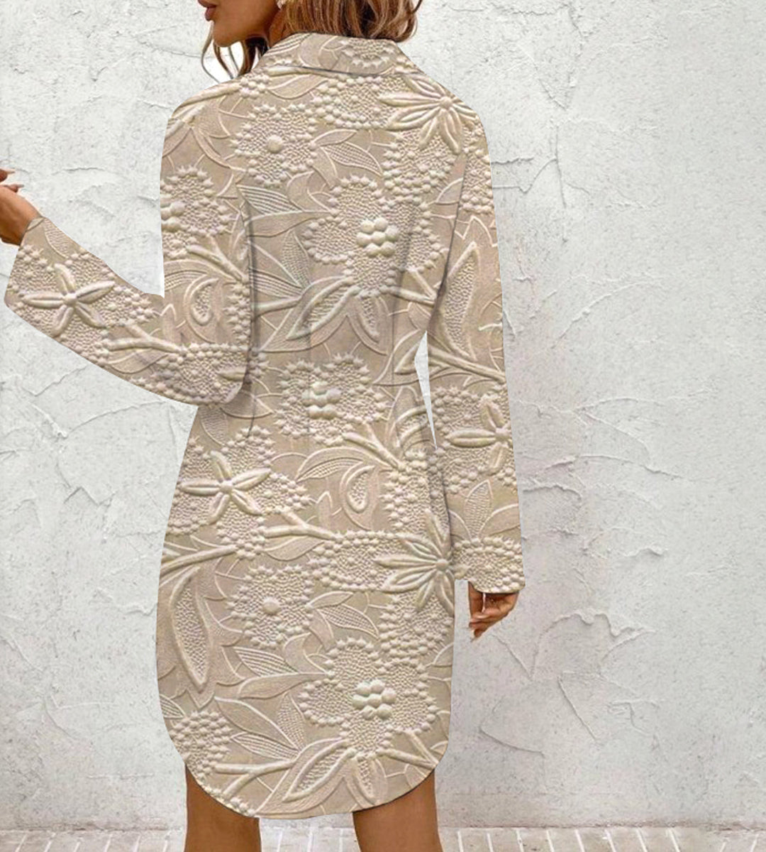 Kamma® | Moderne Khaki Print Krave Mini Kjole