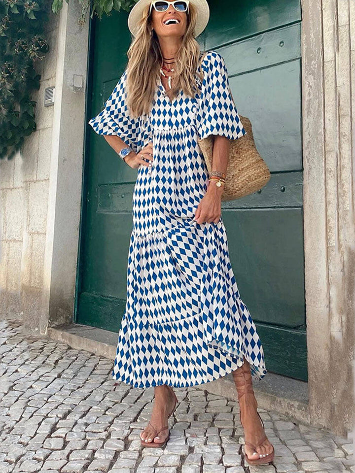 Oline® | Bohemian Trykt Maxi Kjole