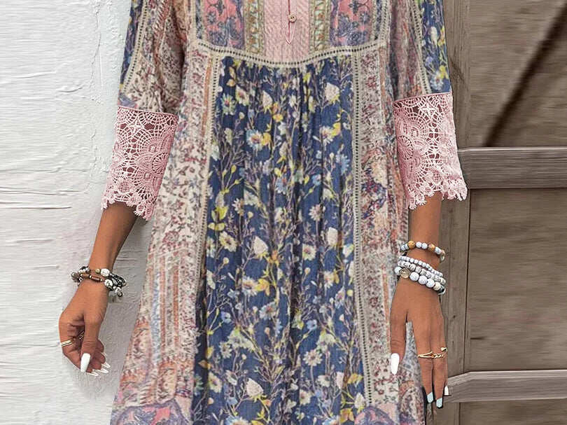 Nicoline® | Boho Blondekant Kjole