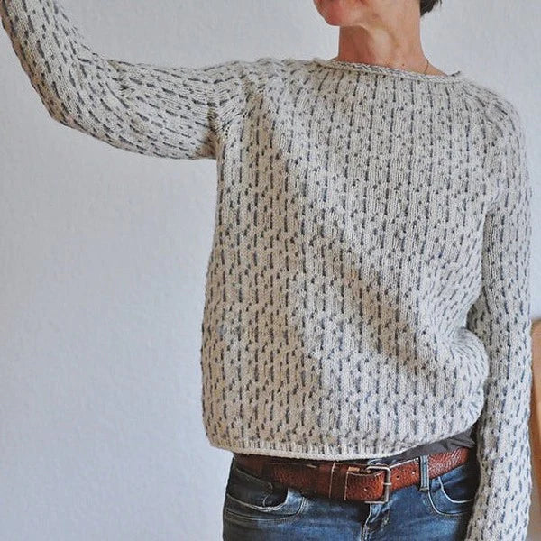 Evelin® | Elegant grå sweater med bådudskæring