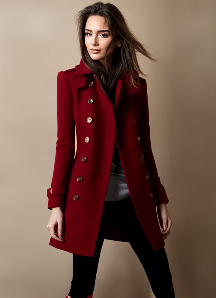 Ilaria® | Manteau trench dobbeltknap Linda
