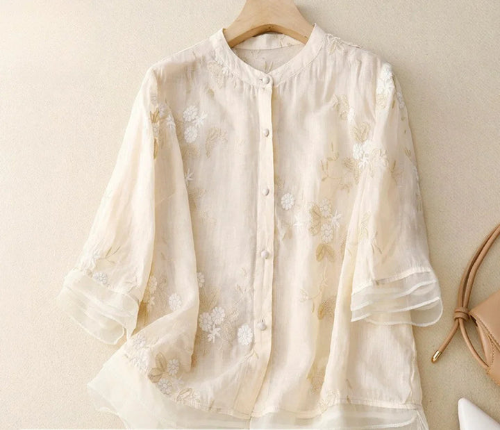 Nanna® | Broderet bluse