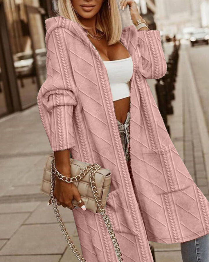 Susi® | Lang cardigan med hætte
