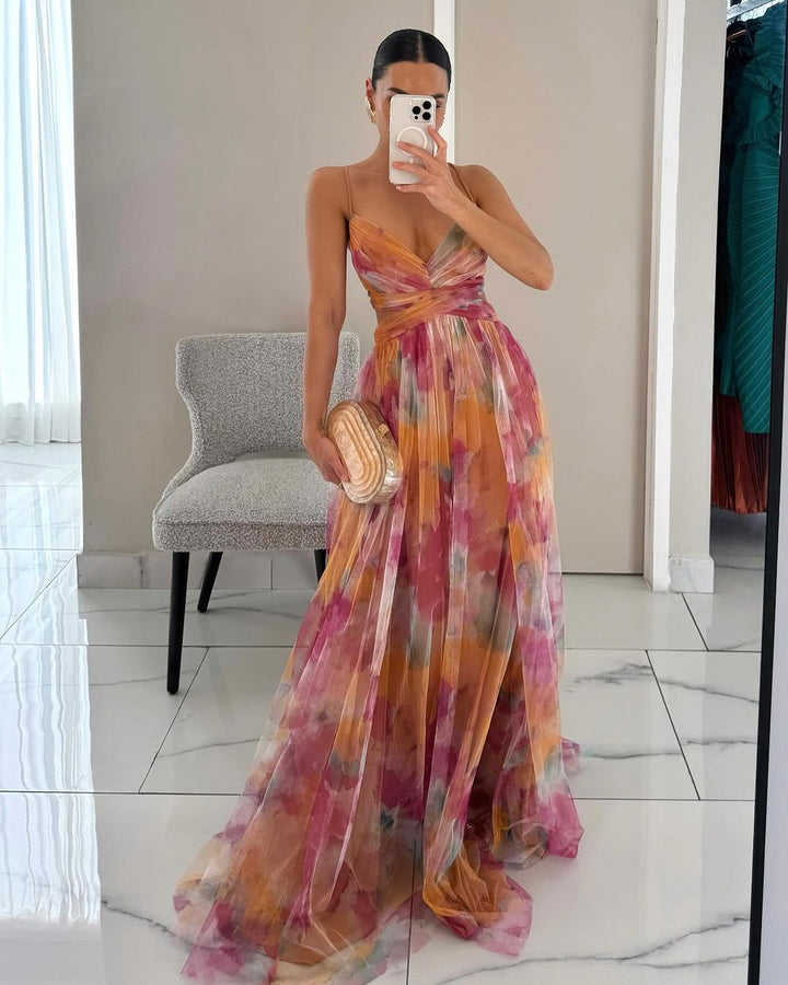 Solvi® | Fortryllende Blomsterprint Maxi Kjole