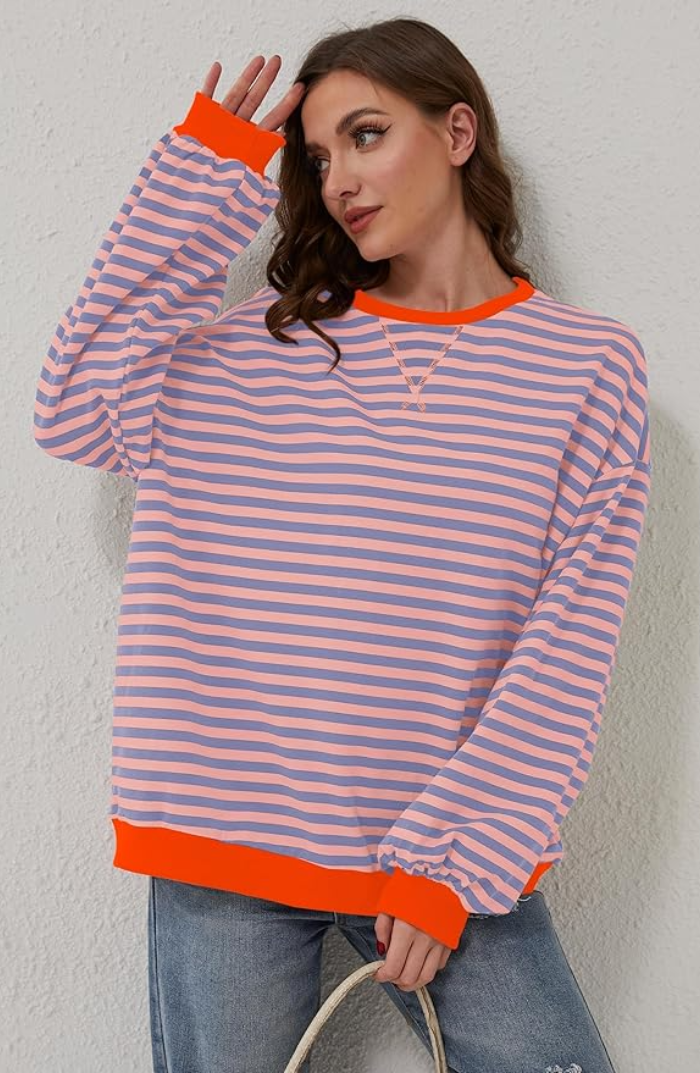 Brigitte® | Stribet Oversized Pullover