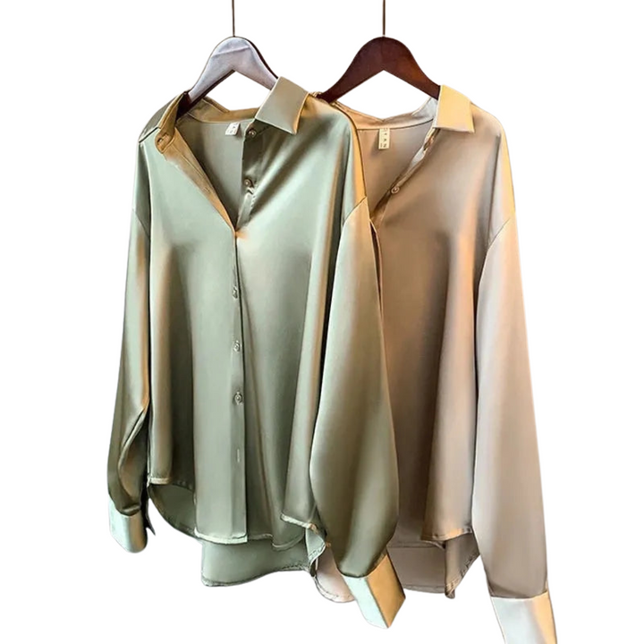 Johanne® | I SATIN LANGÆRMET SKJORTE