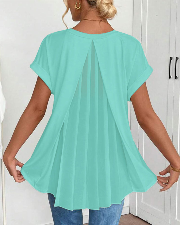 Anna® | Unisex T-shirt med korte ærmer og patchwork