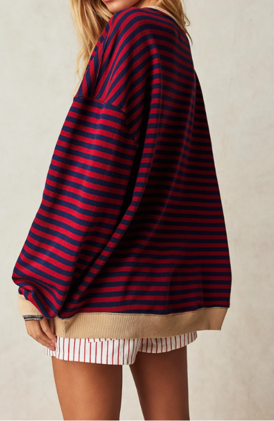 Brigitte® | Stribet Oversized Pullover
