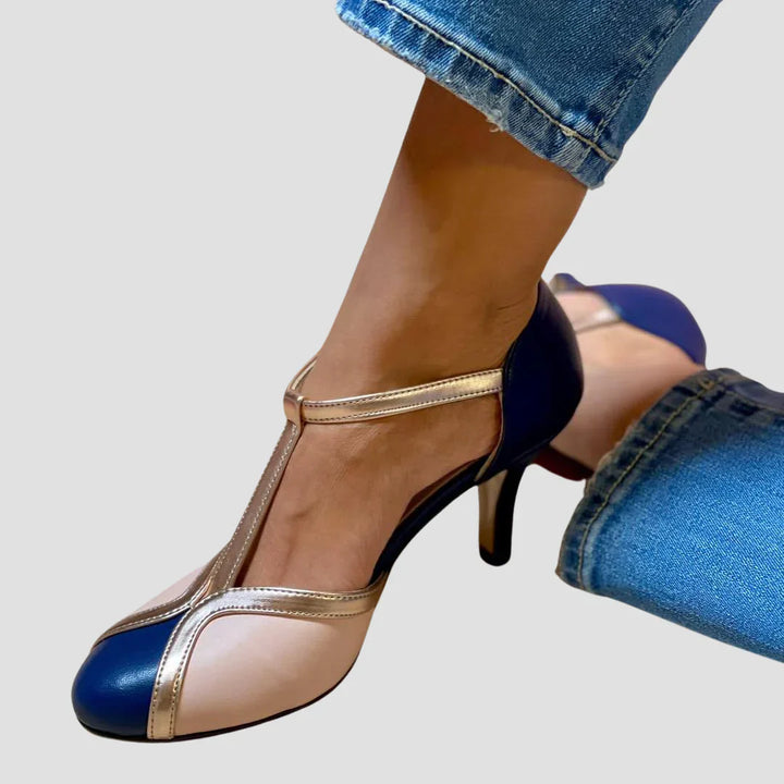 Kirstine® | Bicolor Sandaler med Hæl