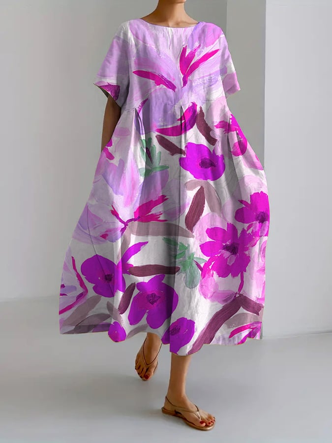 Trine® | Botanisk Blomsterdesign Printet Casual Løs Kjole
