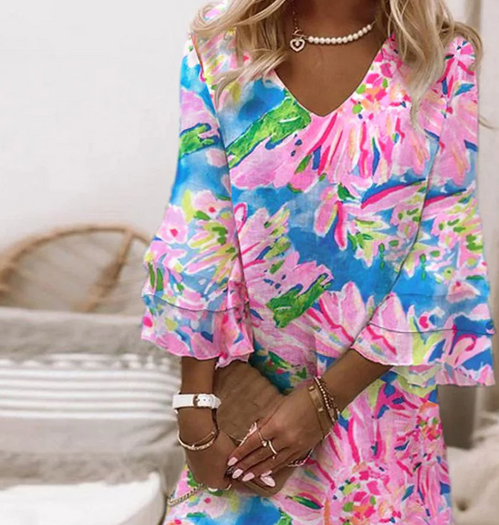 Vilda® | Sød Pink Bell Sleeve Mini Kjole