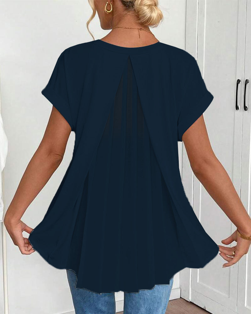 Anna® | Unisex T-shirt med korte ærmer og patchwork