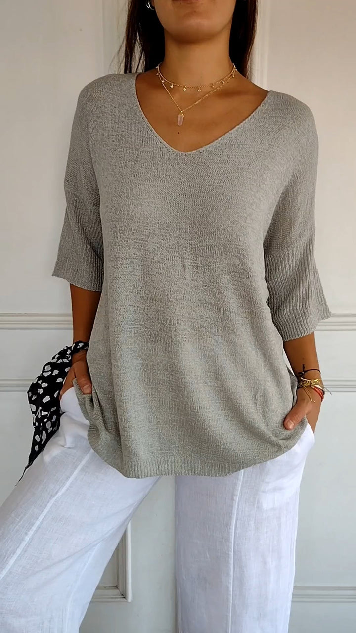 Frejae® | Top i strik med V-hals