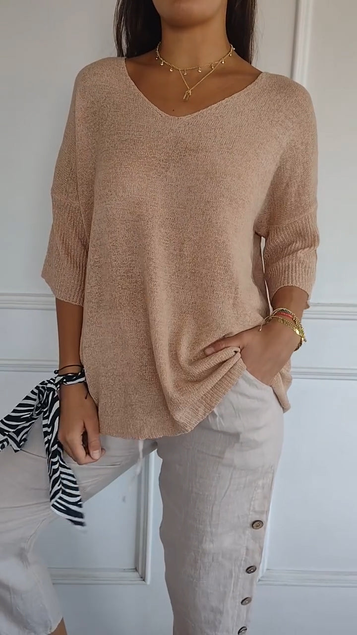 Frejae® | Top i strik med V-hals
