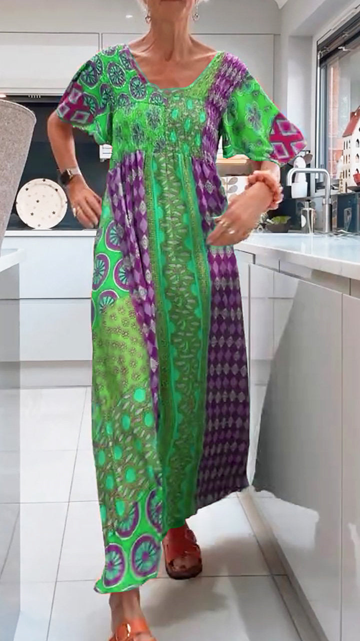 Borghild® | Elegant Paisley Midi Kjole