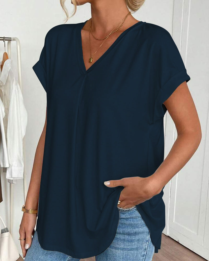 Anna® | Unisex T-shirt med korte ærmer og patchwork