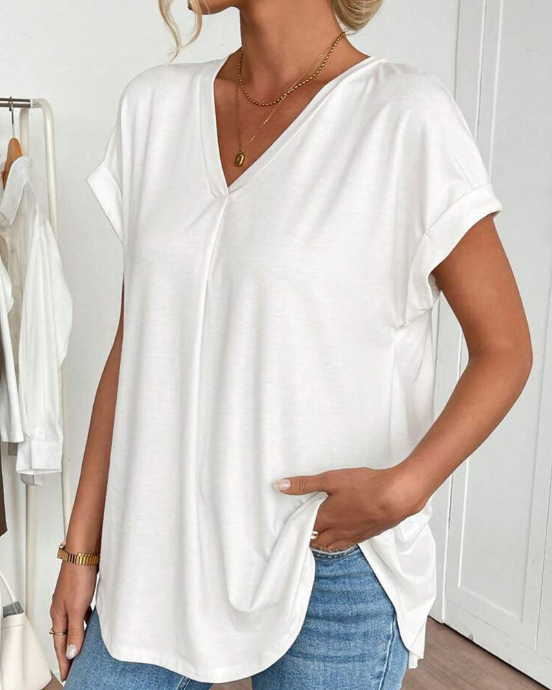 Anna® | Unisex T-shirt med korte ærmer og patchwork