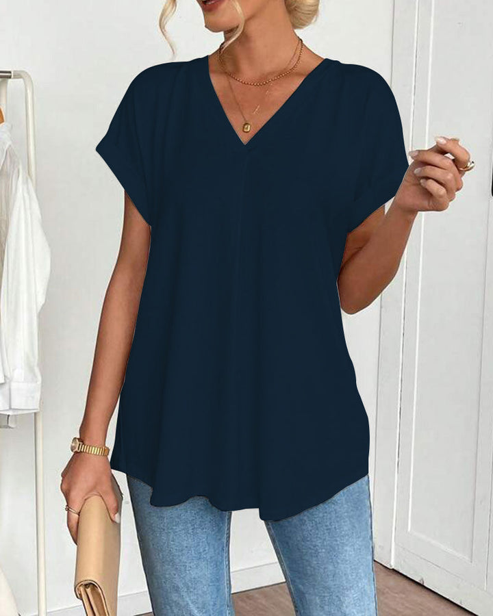 Anna® | Unisex T-shirt med korte ærmer og patchwork