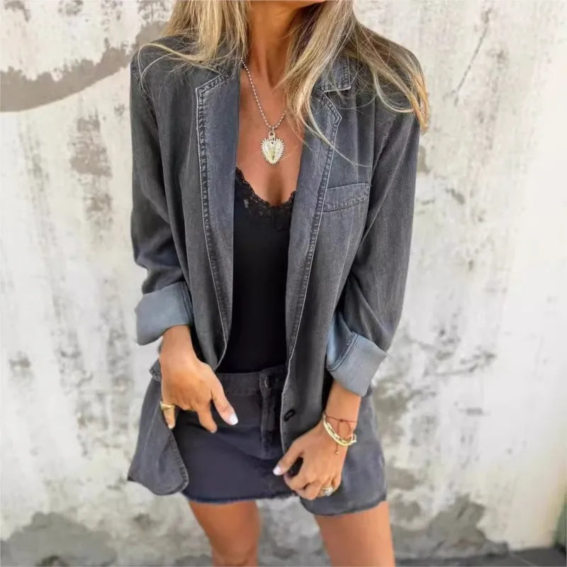 Alvilda® | En Afslappet Blazer i Denim
