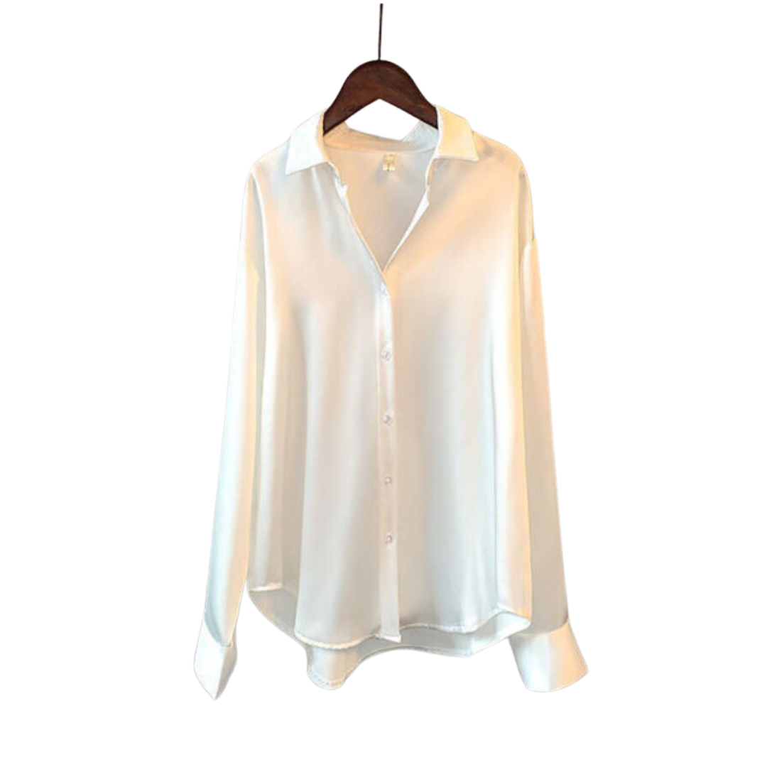 Johanne® | I SATIN LANGÆRMET SKJORTE