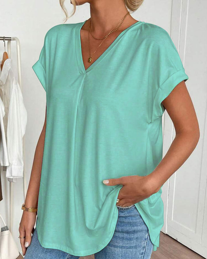 Anna® | Unisex T-shirt med korte ærmer og patchwork