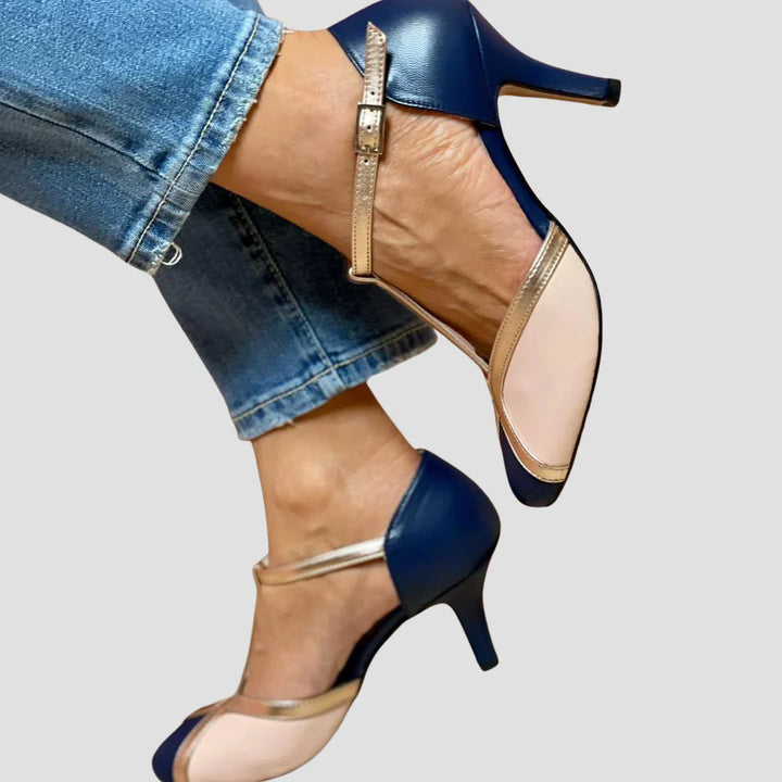 Kirstine® | Bicolor Sandaler med Hæl