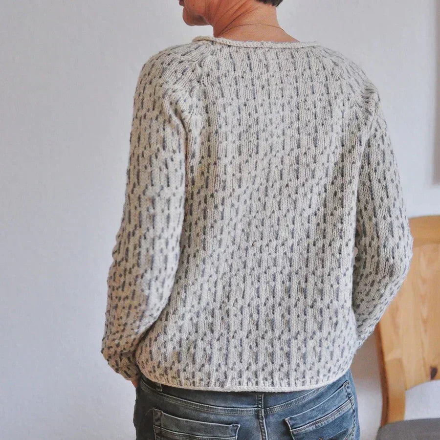 Evelin® | Elegant grå sweater med bådudskæring