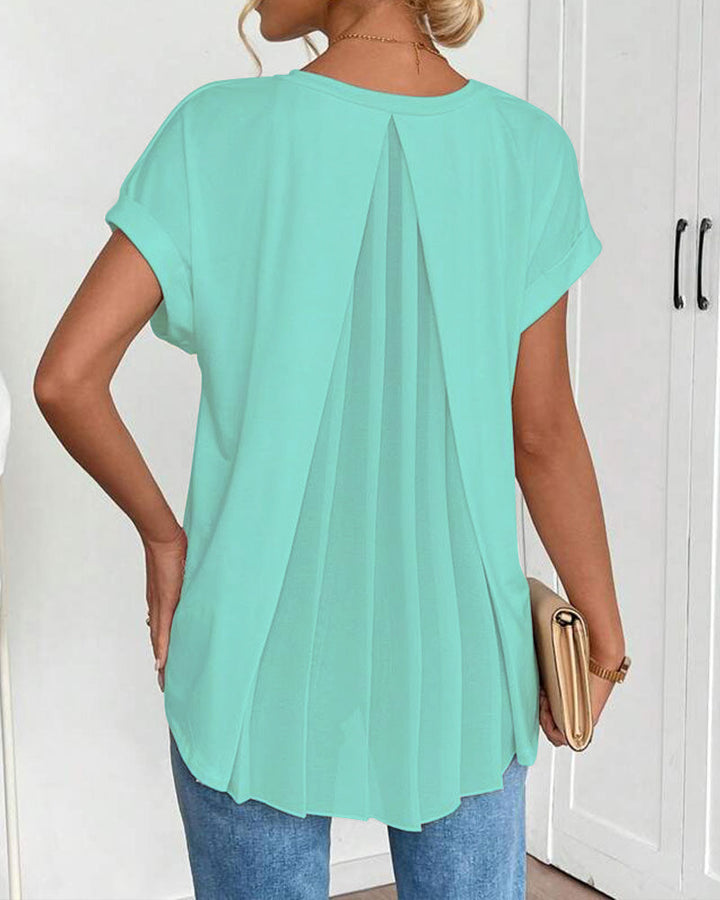 Anna® | Unisex T-shirt med korte ærmer og patchwork
