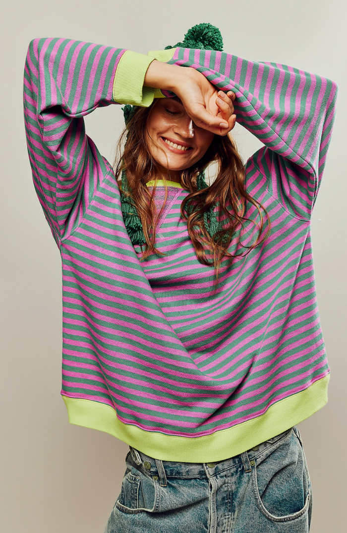 Brigitte® | Stribet Oversized Pullover