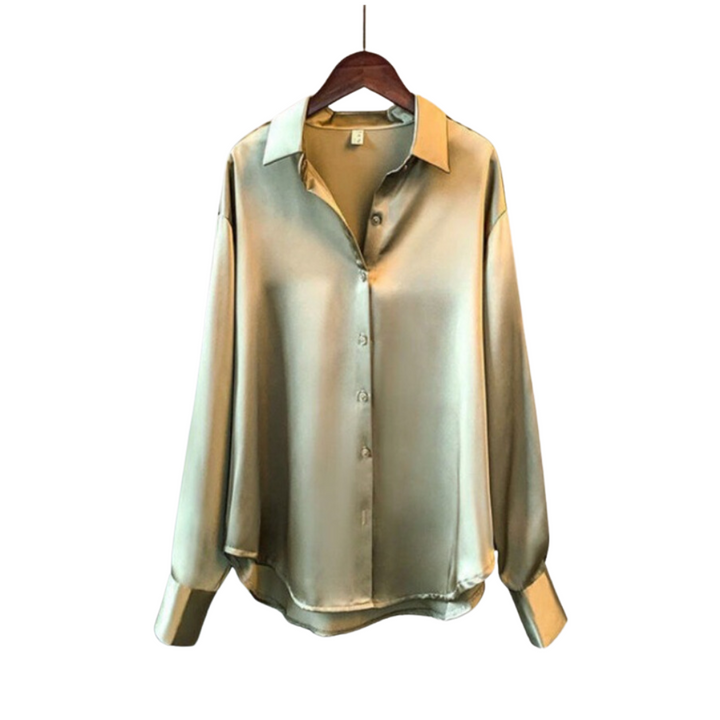 Johanne® | I SATIN LANGÆRMET SKJORTE