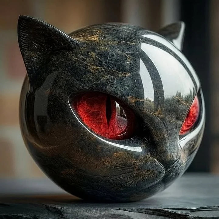 Clawdia® | Fangende sorte kattehovedskulptur