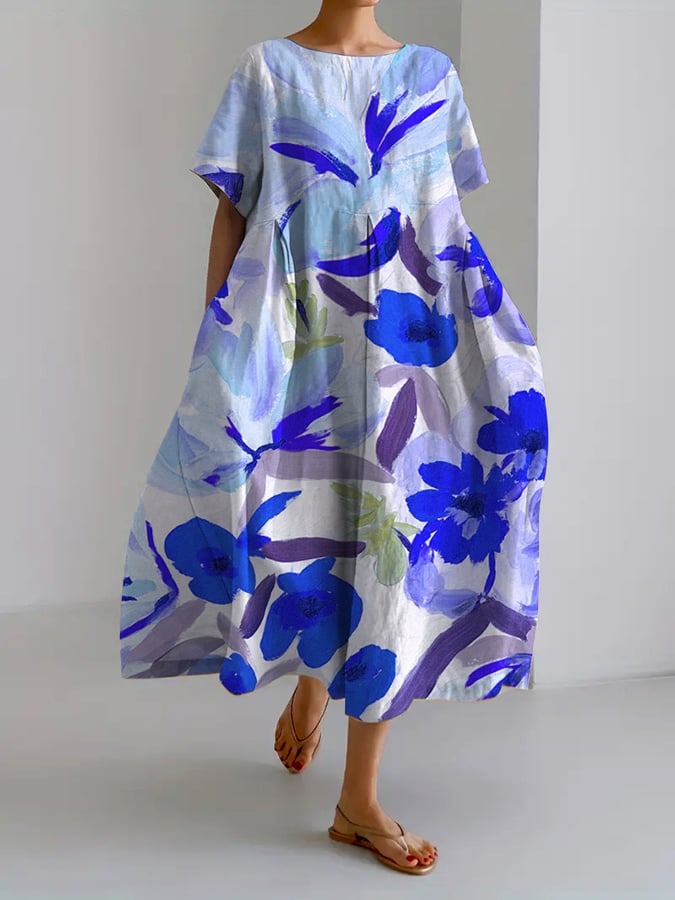 Trine® | Botanisk Blomsterdesign Printet Casual Løs Kjole