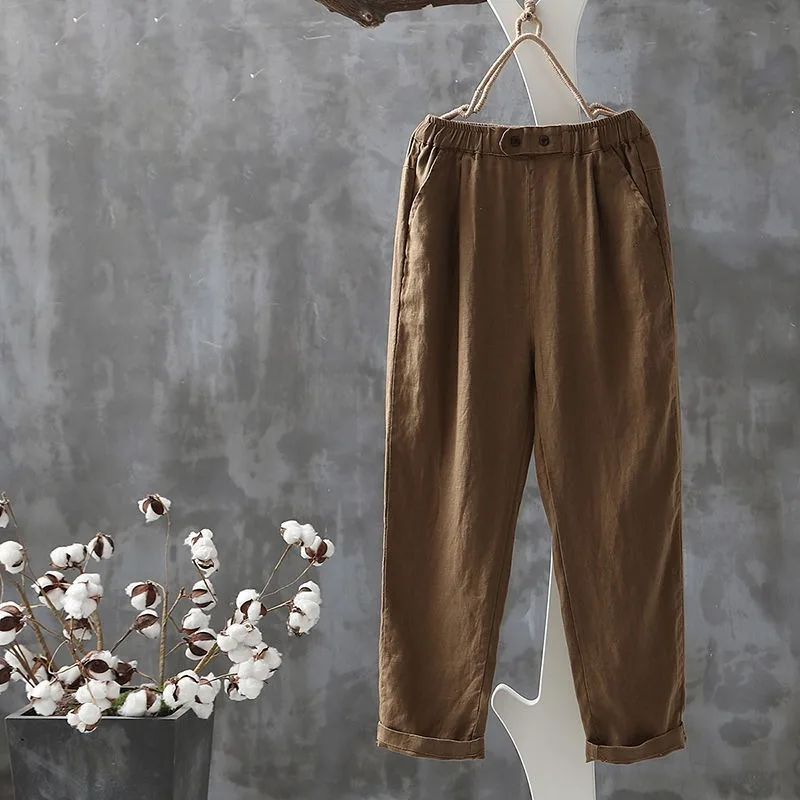 Ingrid® | Bomuld Og Linned Behagelige Casual Bukser
