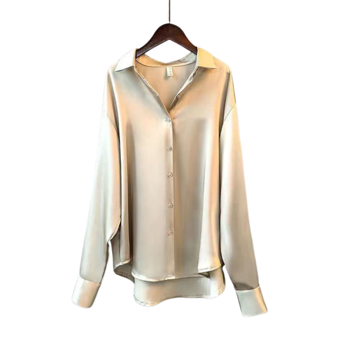 Johanne® | I SATIN LANGÆRMET SKJORTE