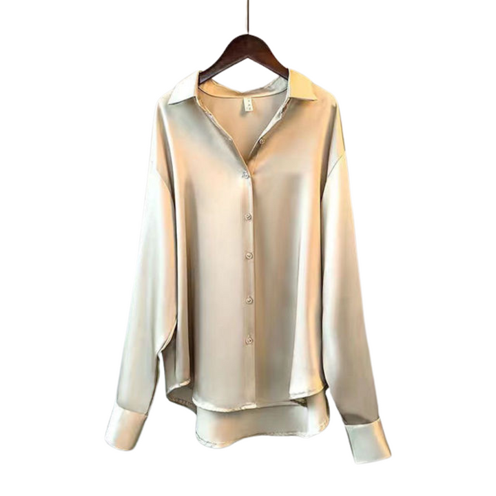 Johanne® | I SATIN LANGÆRMET SKJORTE