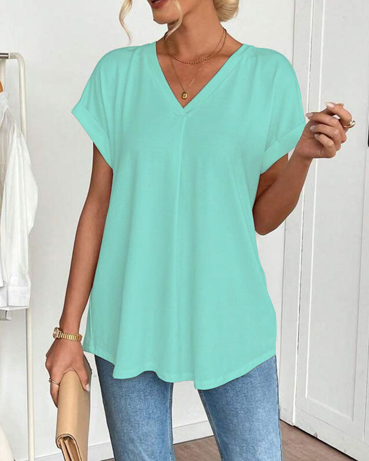 Anna® | Unisex T-shirt med korte ærmer og patchwork