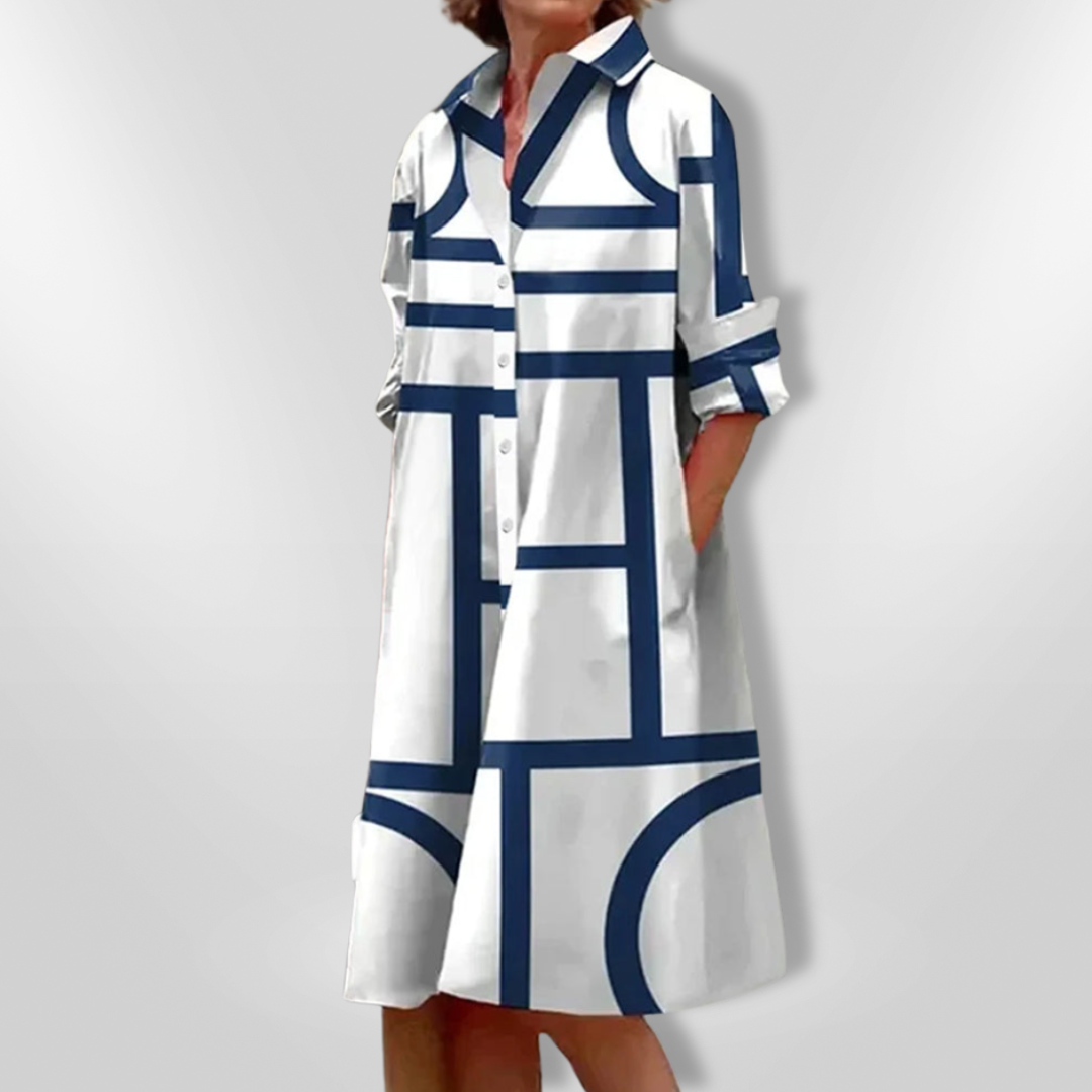 Karla® | Midikjole med geometrisk mønster